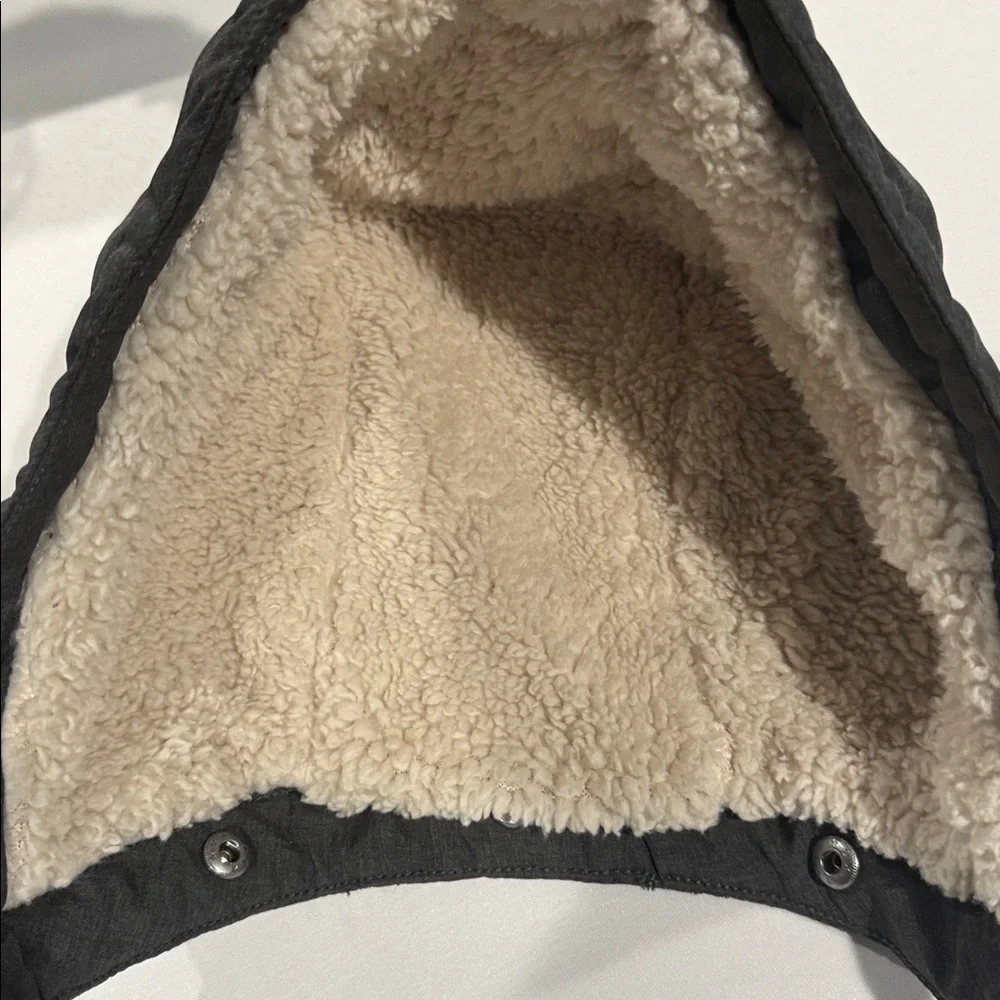 H&M Charcoal Gray Puffer Vest with Detachable Hood